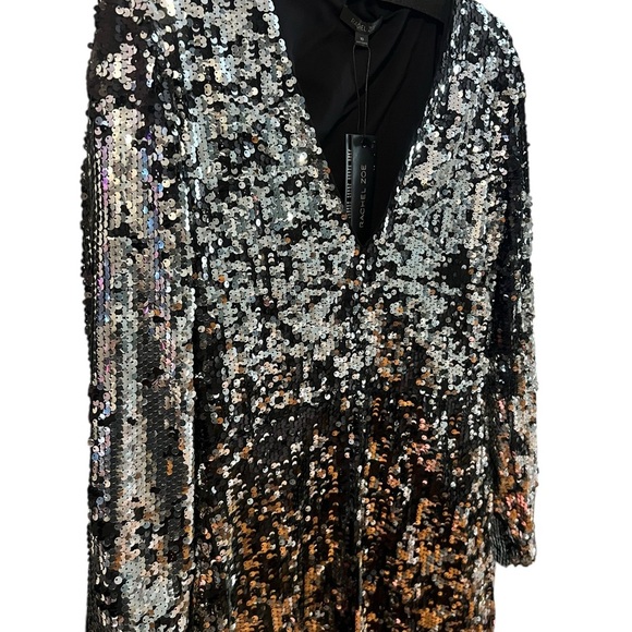 Rachel Zoe Micah Sequin Mini Dress - Size 10 - Black and Silver - Brand New! - Picture 5 of 10